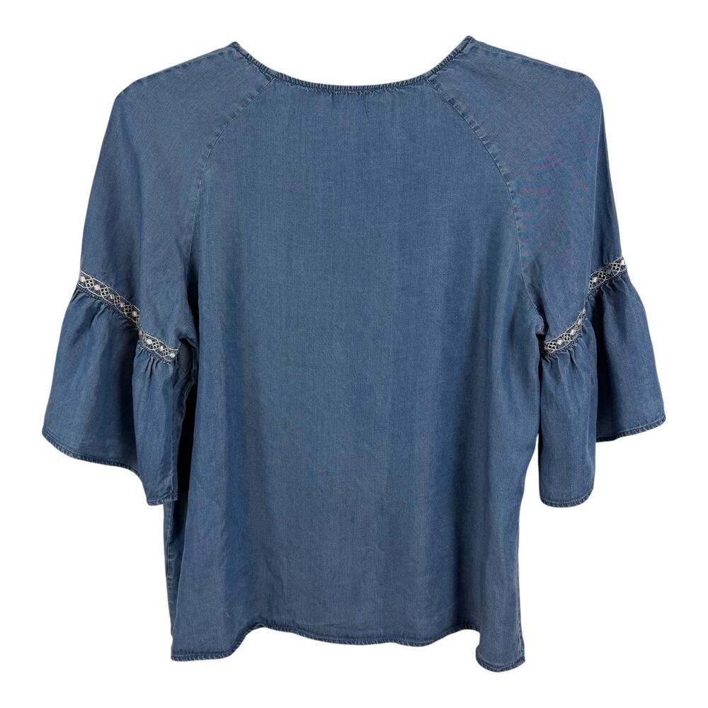 Linea Donna Women 100% Lyocell Top Size 1X Embroidered Boho Peasant Feminine - Picture 4 of 7